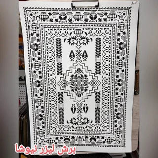 شابلون استنسیل طرح فرش کد۱