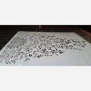 شابلون ماندلا طرح گل شاخه وبرگ