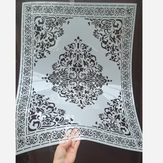شابلون استنسیل طرح فرش لوزی باحاشیه