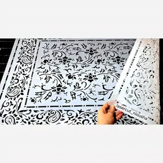 شابلون طرح فرش حاشیه بته جقه