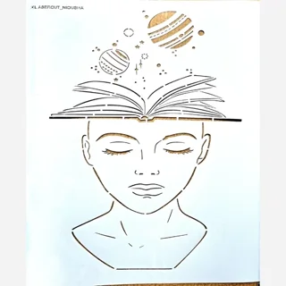 شابلون استنسیل مینیمال چهره (صورت کتاب کهکشان)